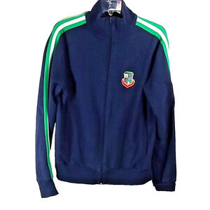 Vintage Rainforest Cafe Navy Blue Track Jacket Men's Size Large Full Zip Logo